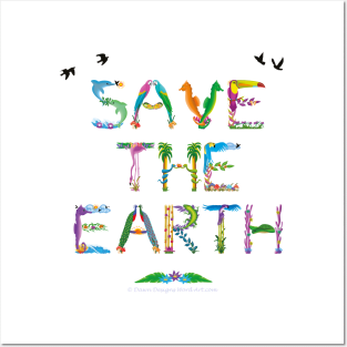 SAVE THE EARTH - tropical word art Posters and Art